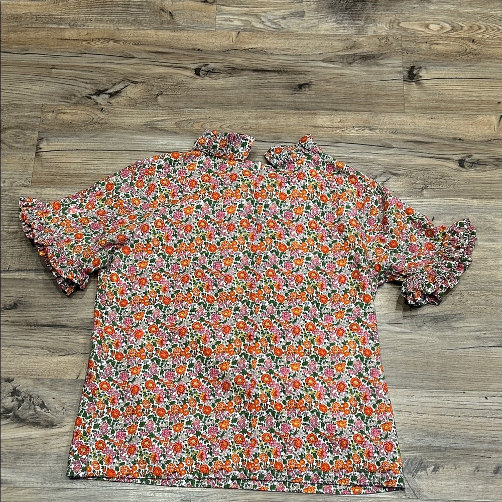 Elizabeth Wilson Floral Ruffle Women’s Blouse - Picture 7 of 9